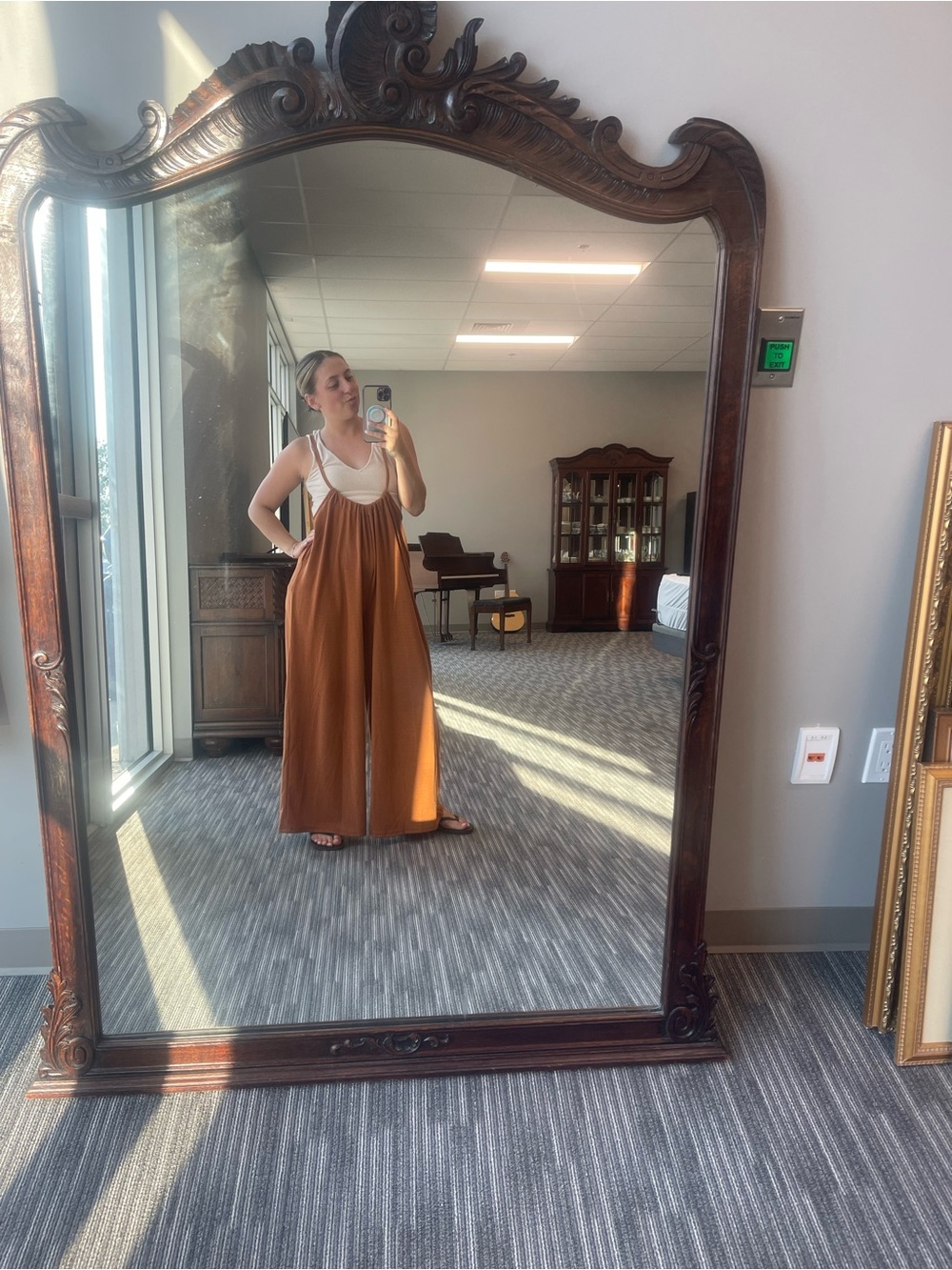 Rust-Brown Wide-Leg Pants